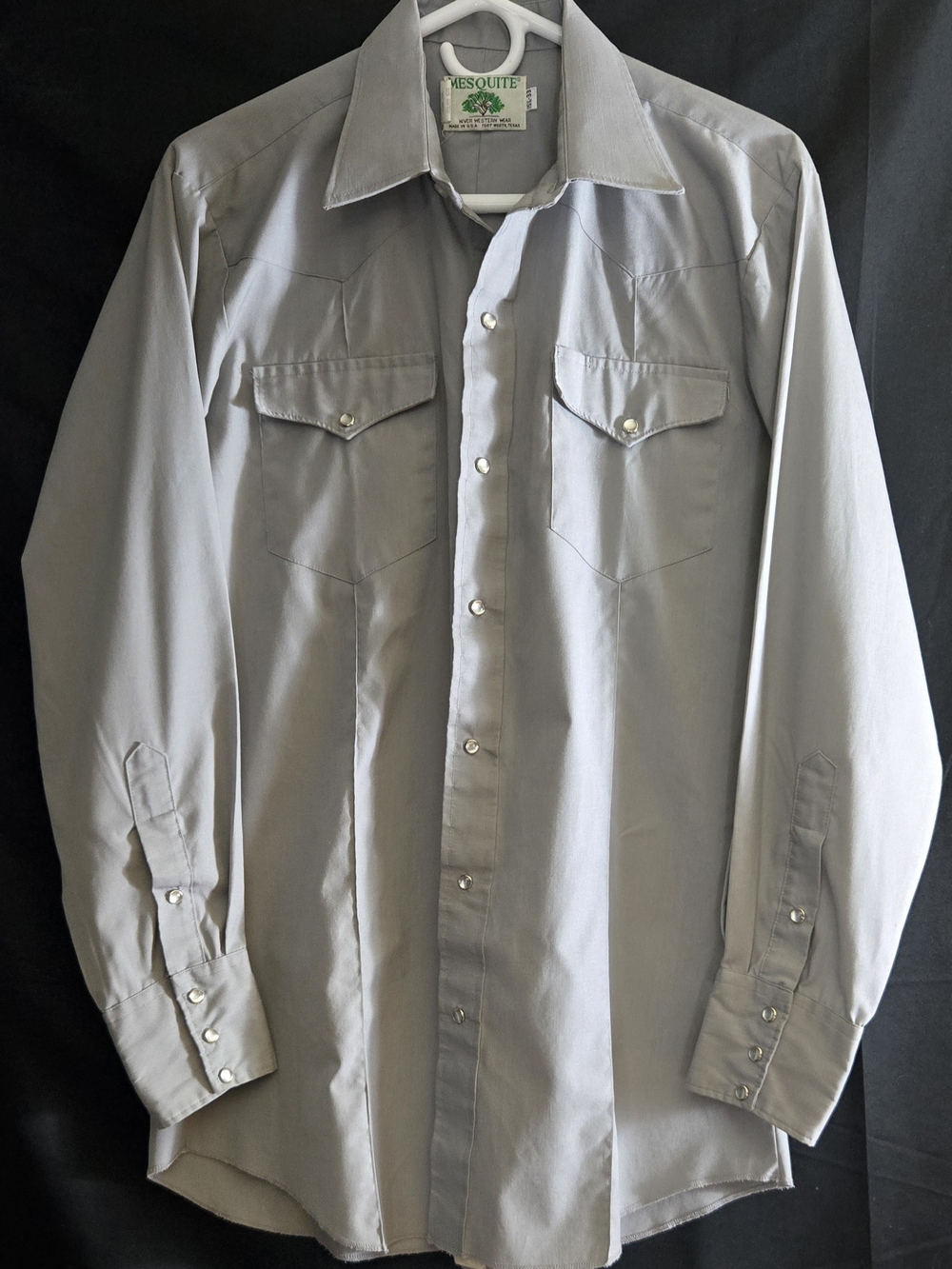 Mesquute Western Men's Light Gray Pearl Button-Down Shirt #657
